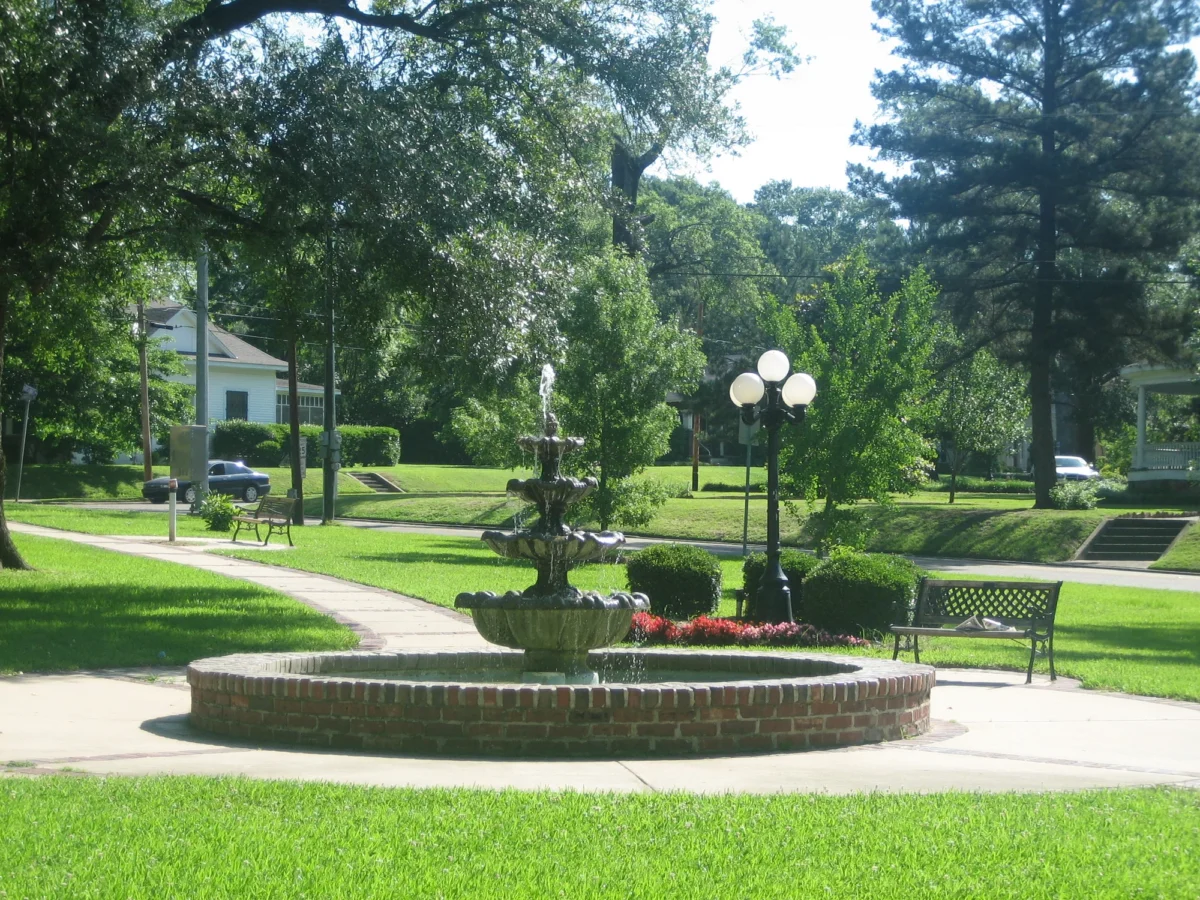 Academy park fountain and beautiful outdoor area